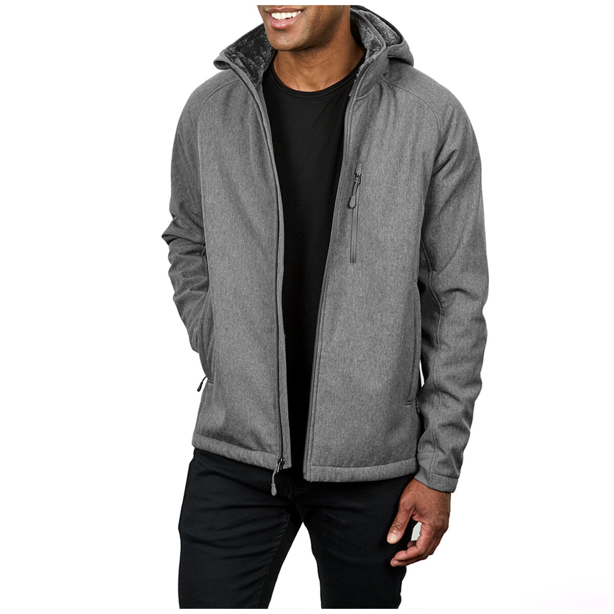 Kirkland Signature Men's Fleece Softshell Jacket Grey | C