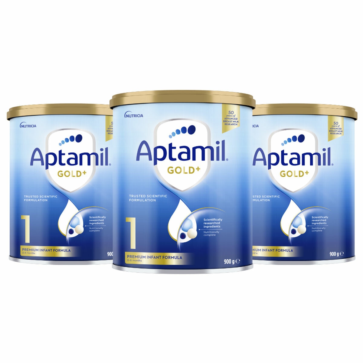 Aptamil Gold+ Stage 1 Infant Formula 0-6 Months 3 x 900g