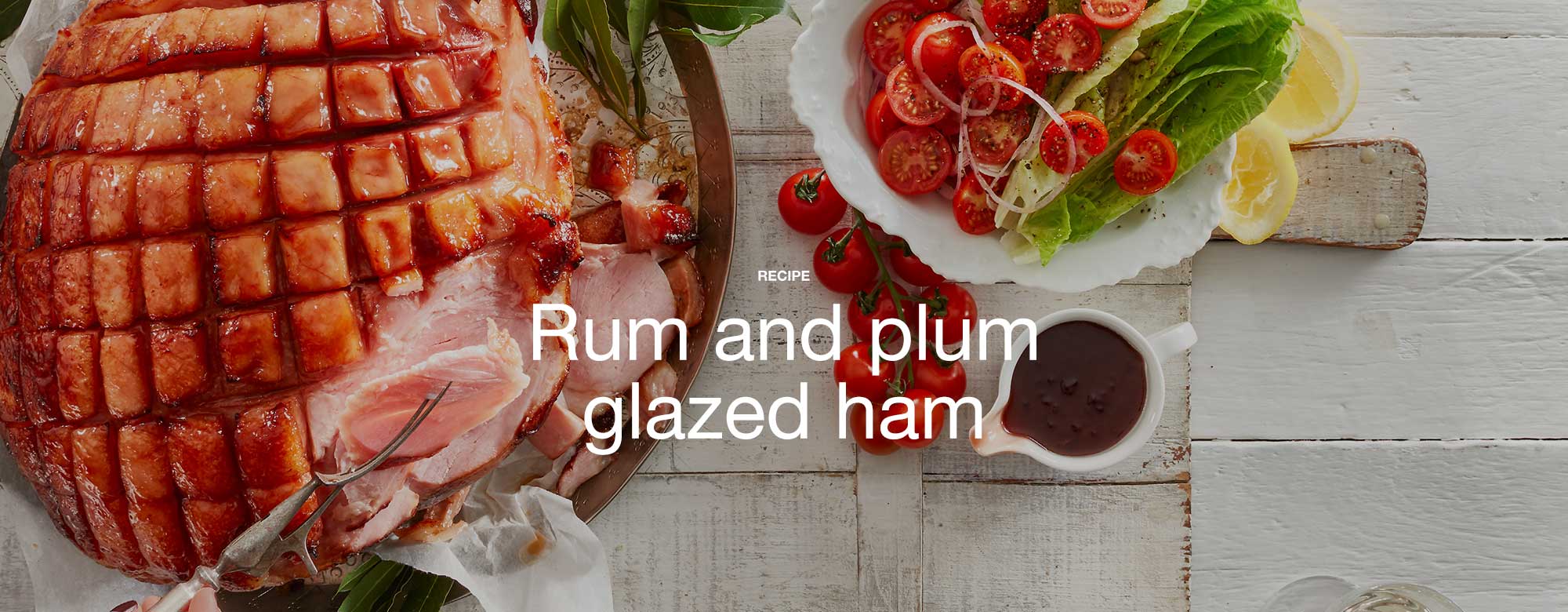 Rum and plum glazed ham
