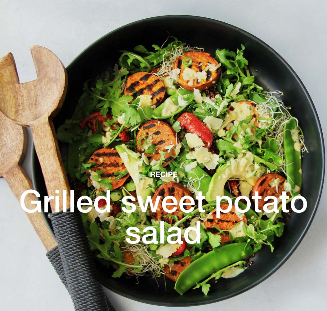Grilled sweet potato salad
