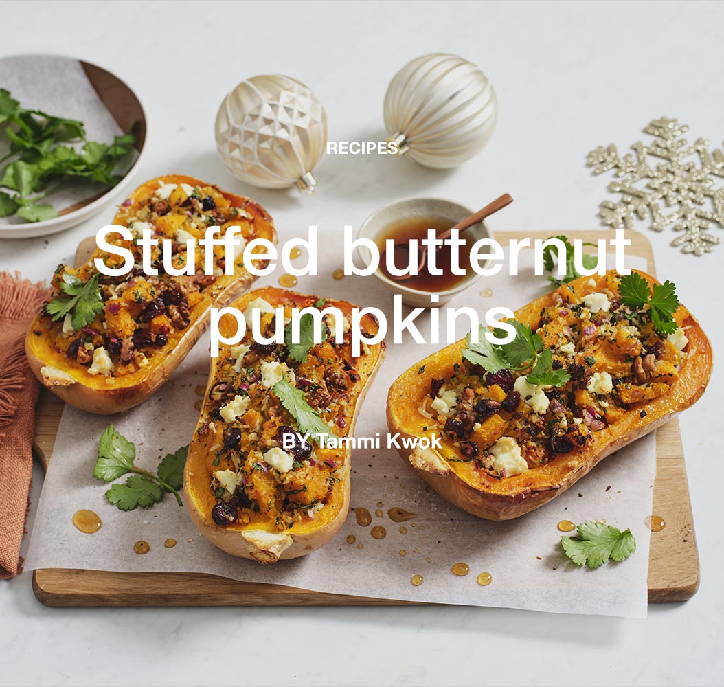 Stuffed butternut pumpkins