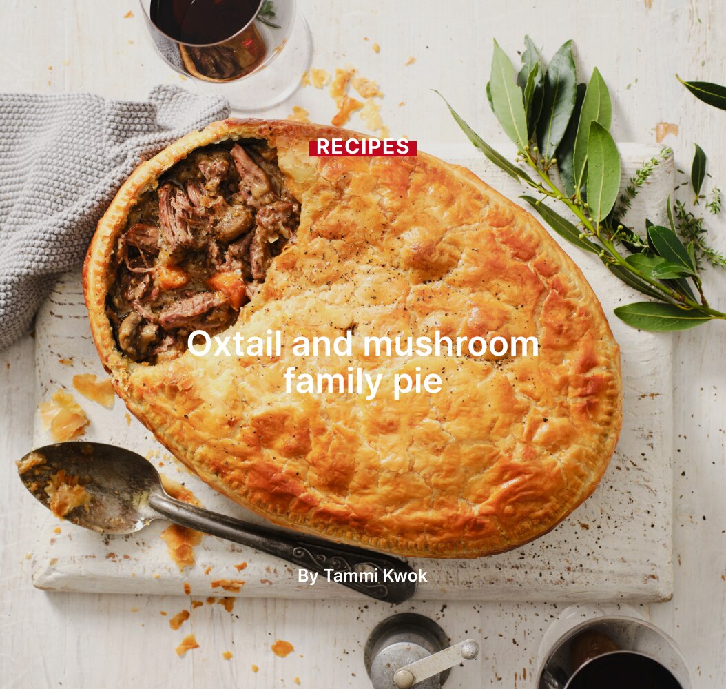 Oxtail and mushroom family pie