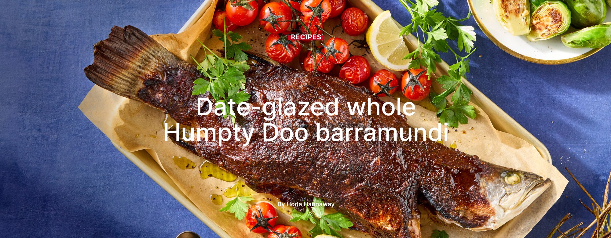Date-glazed whole Humpty Doo barramundi