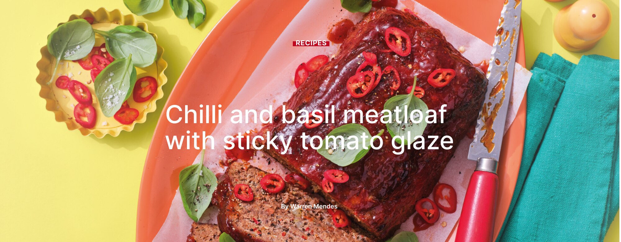 Chilli and basil meatloaf with sticky tomato glaze