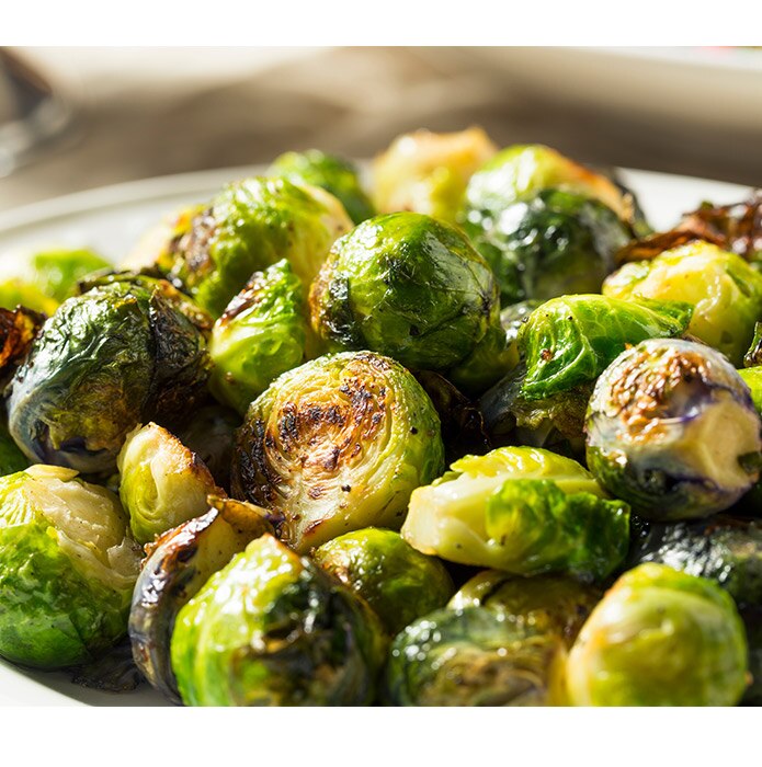 Roasted brussels sprouts in a bowl