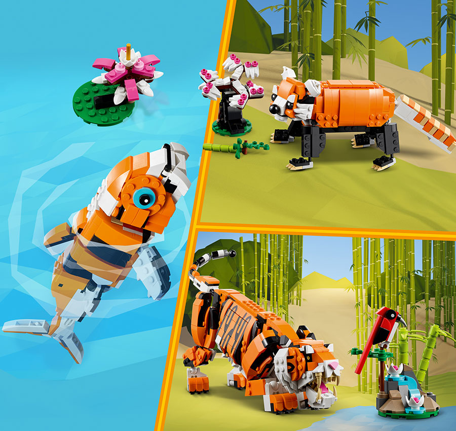 LEGO Creator 3in1 Majestic Tiger 3 versions