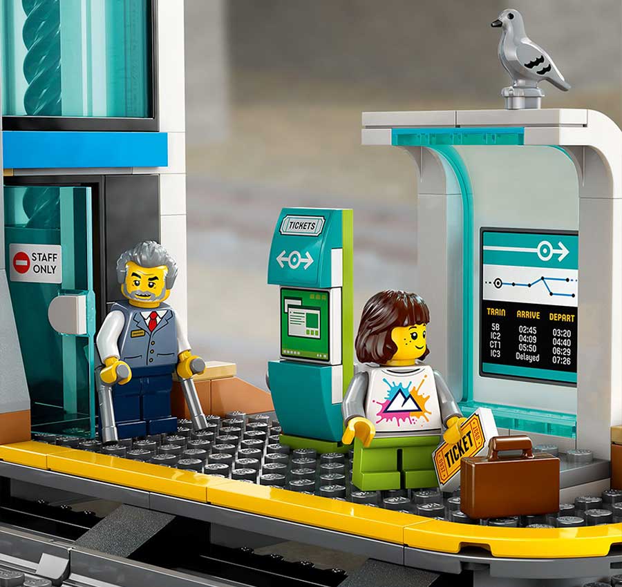 Toy train station