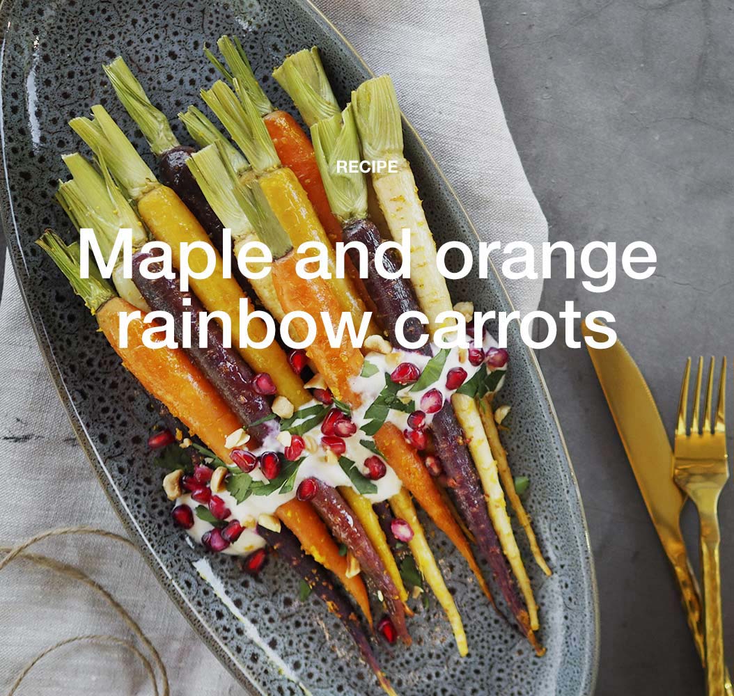 Maple and orange rainbow carrots