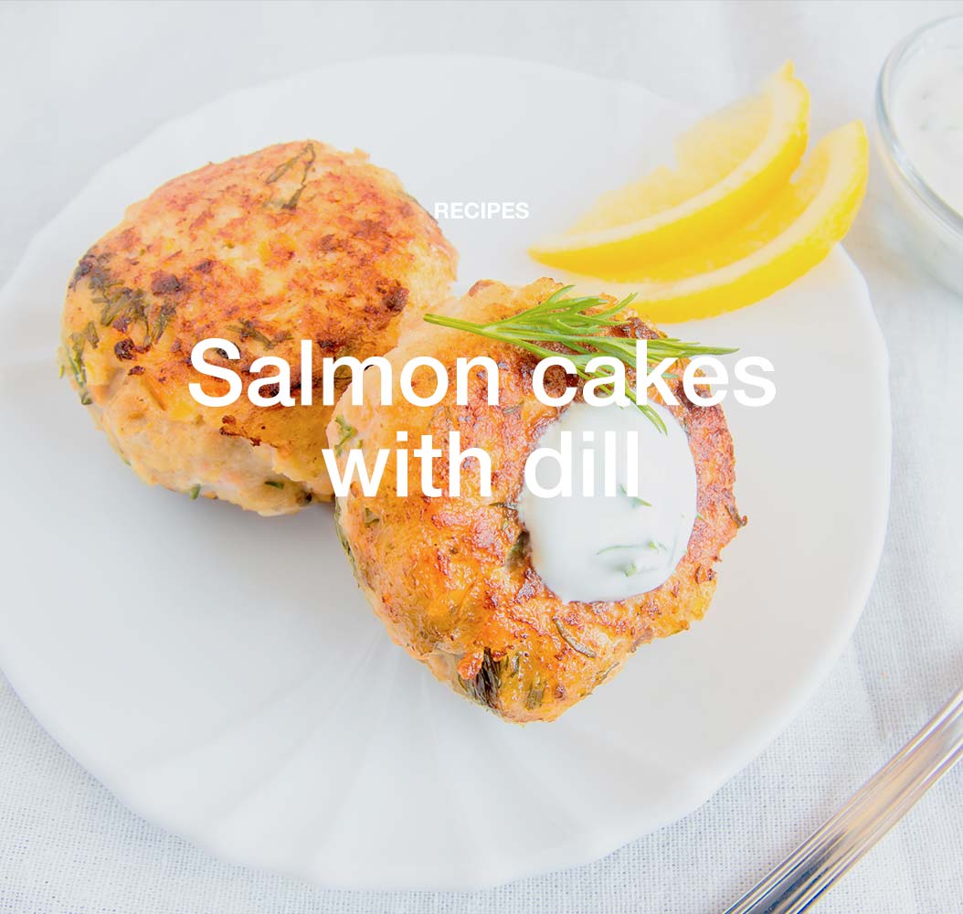 Salmon cakes with dill