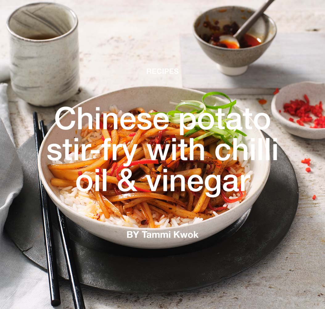 Chinese potato stir-fry with chilli oil and vinegar