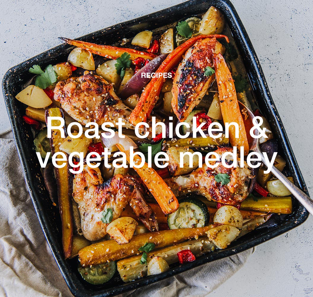 Roast chicken and vegetable medley