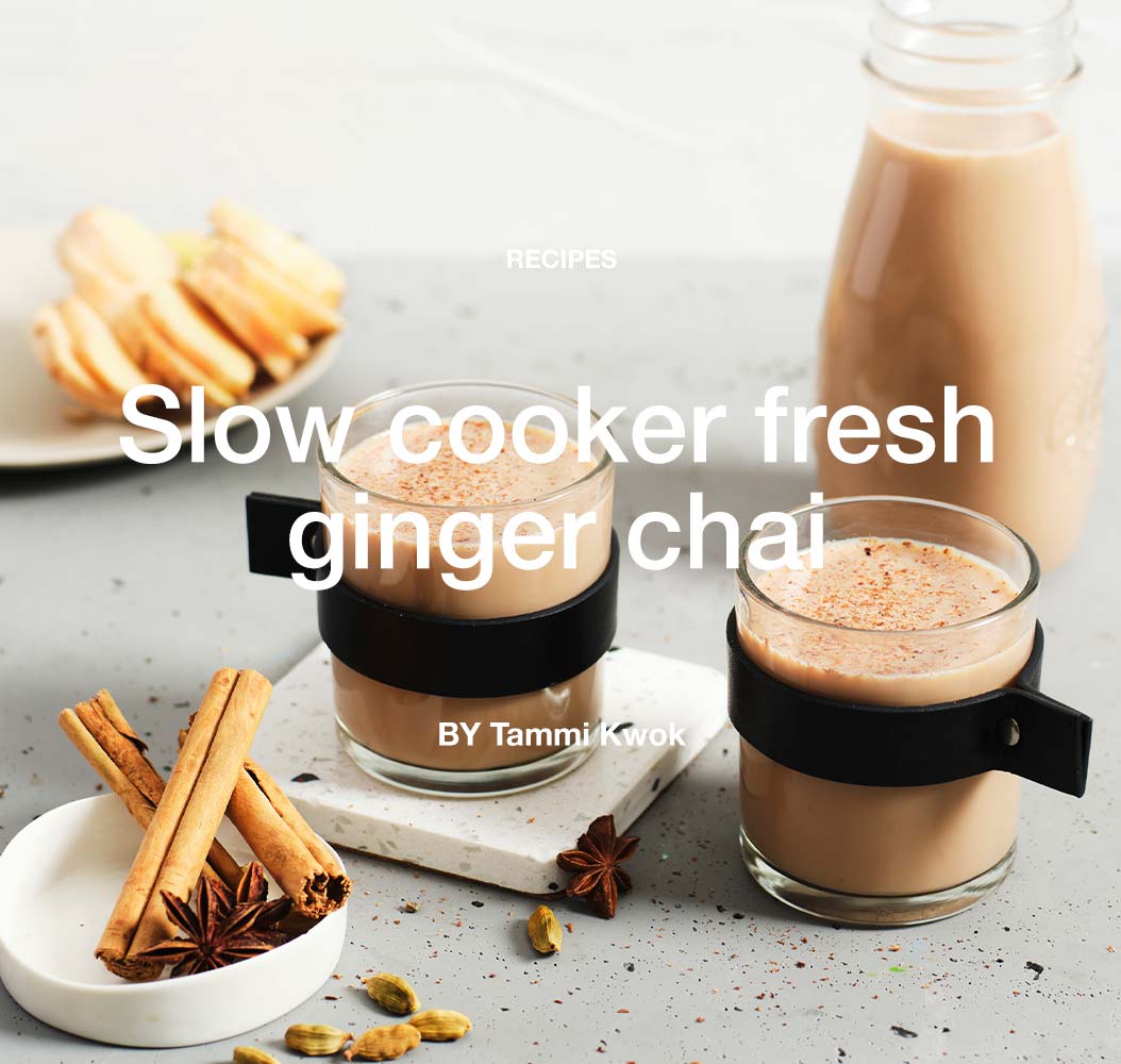 Slow cooker fresh ginger chai