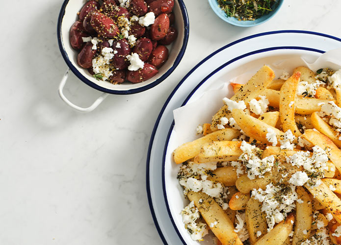 Feta-loaded chips