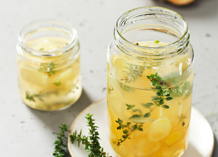 Ginger and thyme syrup