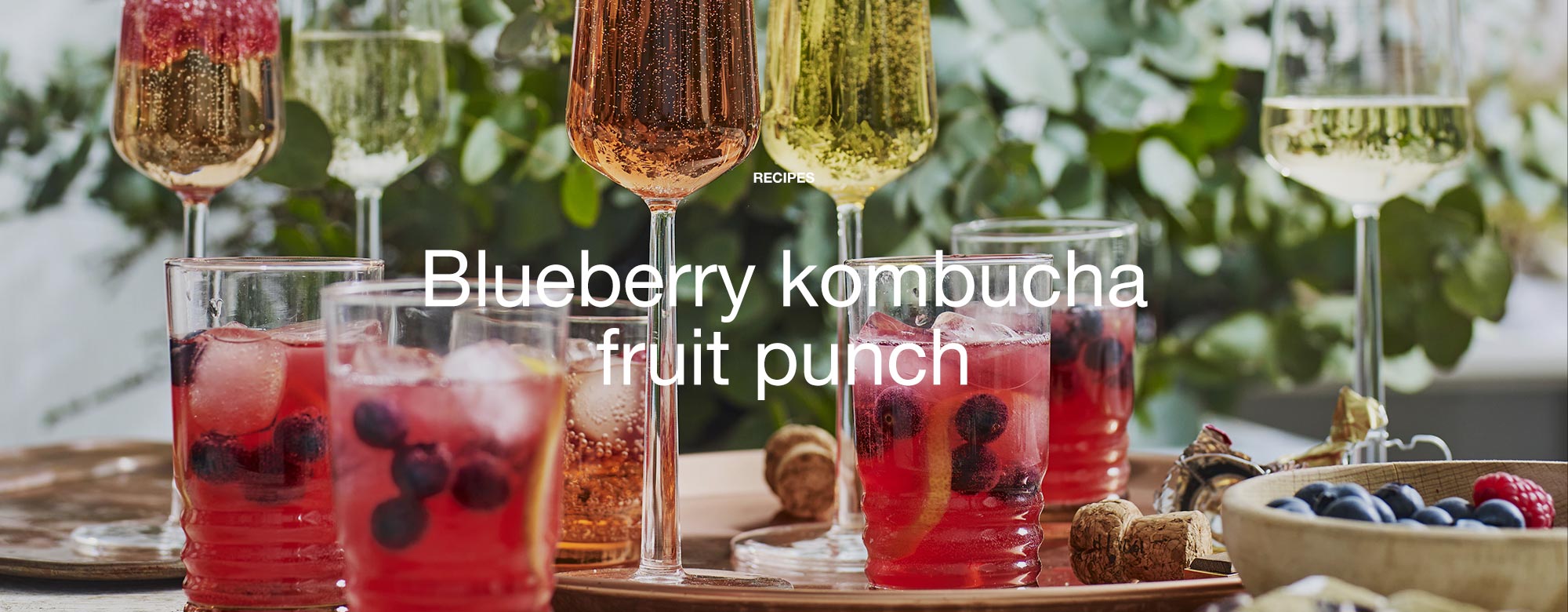Blueberry kombucha fruit punch
