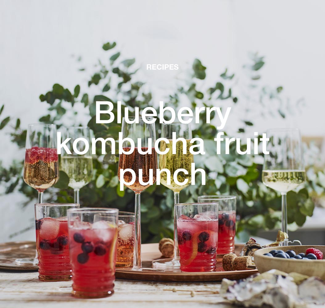 Blueberry kombucha fruit punch