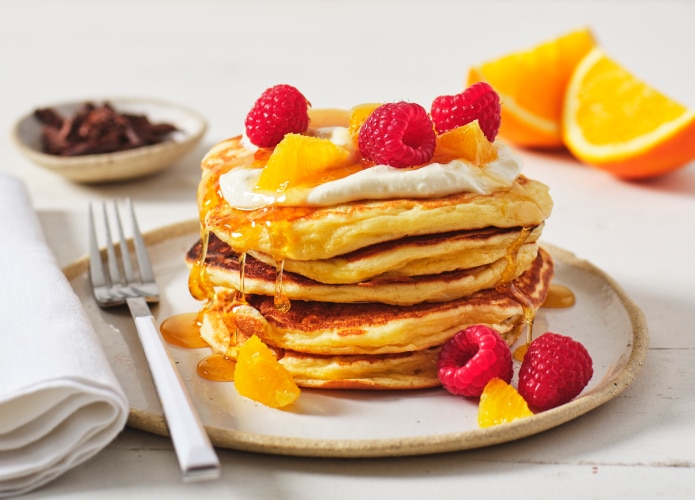 Orange and ricotta hotcakes