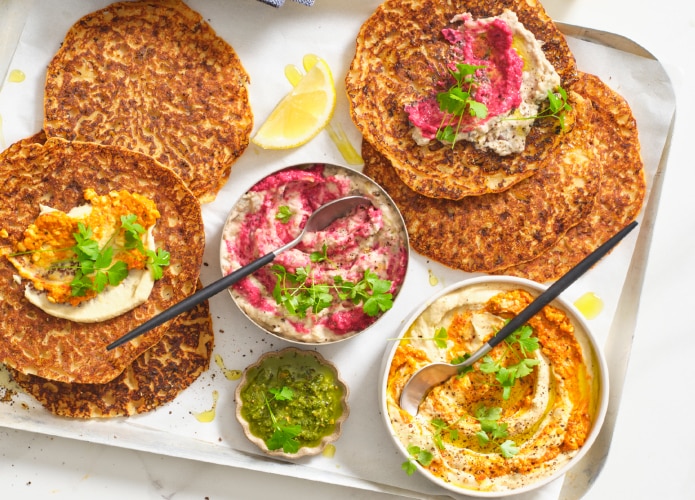 Herb, garlic and lentil flatbread