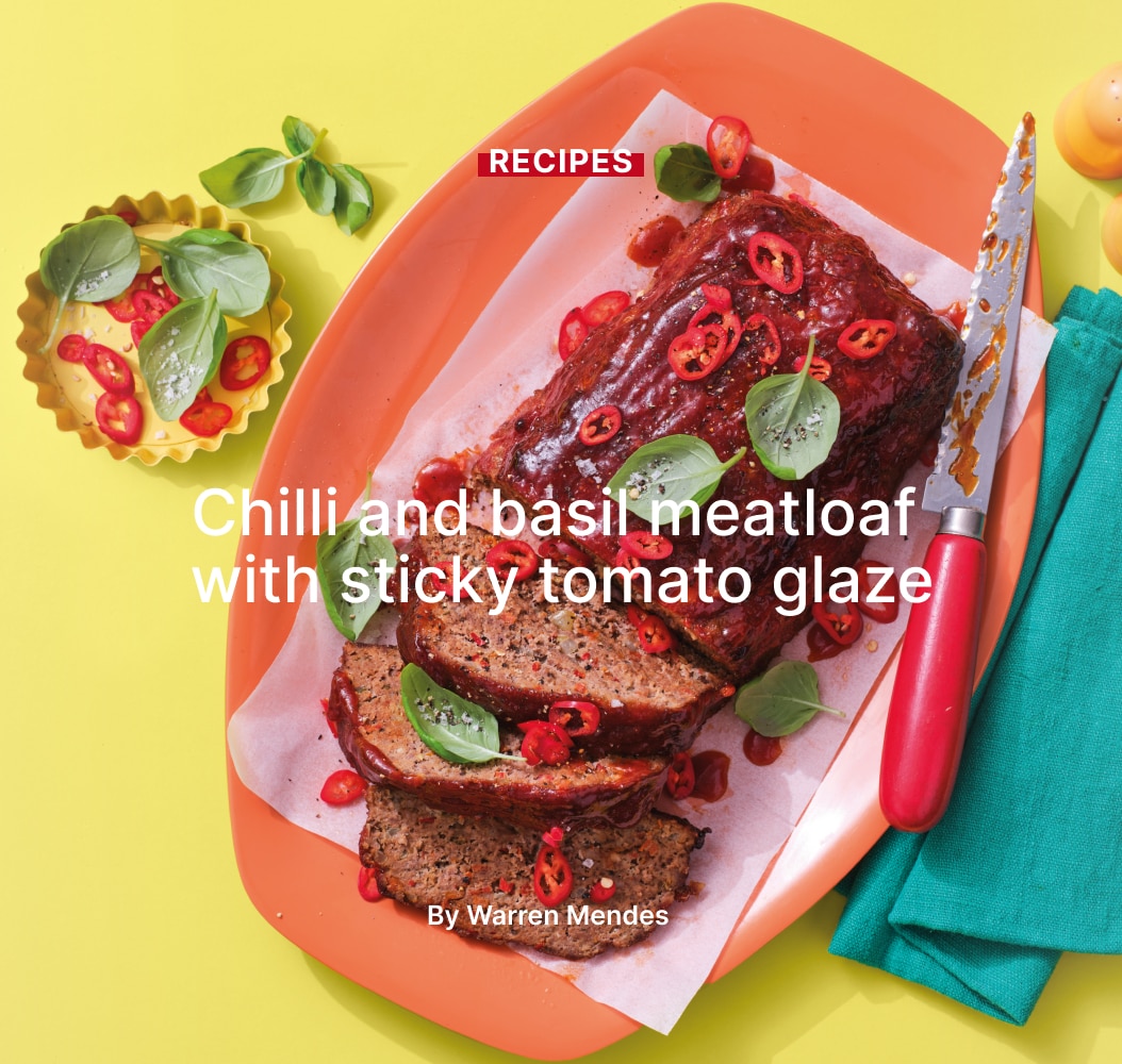 Chilli and basil meatloaf with sticky tomato glaze