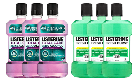 Listerine Total Care Zero 3 x 1L or Freshburst 3 x 1L