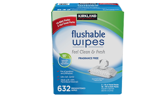Kirkland Signature Flushable Wipes 632 Sheets