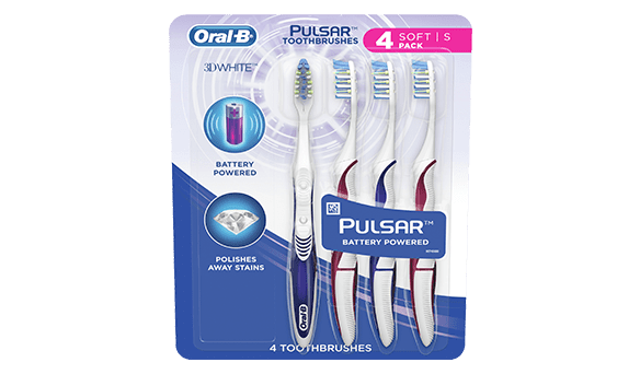 Oral B Pulsar 3D White Battery Toothbrush 4 pack