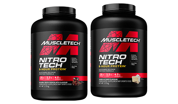 Muscletech Nitrotech 8hr Protein Chocolate or Nitrotech 8hr Protein Vanilla  2.72kg
