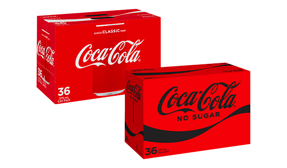 Coca Cola Classic or No Sugar 36 x 375ml