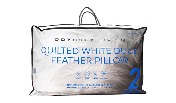Odyssey Living Duck Feather Pillow 45cm x 70cm, 2 pack