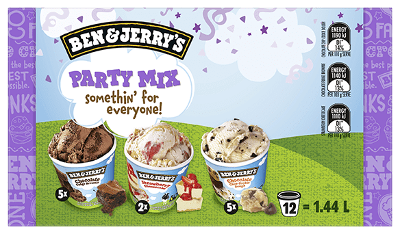 Ben & Jerry's Party Mix Cups 12 x 120ml