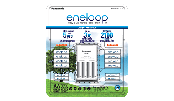 Panasonic Eneloop Rechargable Battery Pack with 8 AA and 4 AAA