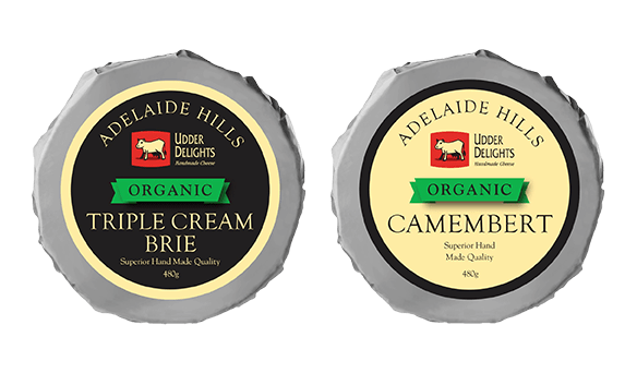 Udder Delights Organic Triple Cream Brie or Organic Camembert 480g