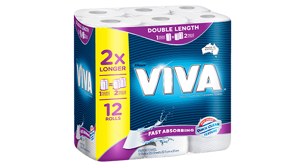 Viva Paper Towel Double Length Rolls 12 x 120 Sheets