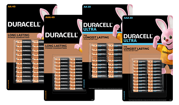 Duracell Selected Copper Top and/or Ultra Alkaline Batteries 40 pack