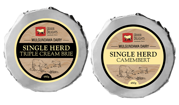 Udder Delights Single Herd Camembert and/or Triple Cream Brie 480g