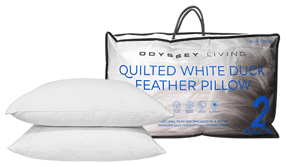 Odyssey Living Duck Feather Pillow 2 pack