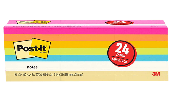 3M Post-It Notes 76mm x 76mm, 24 pads