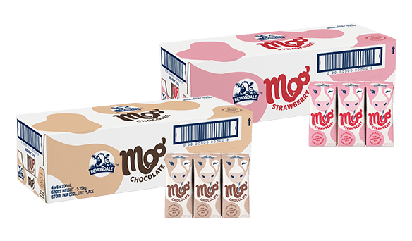 Devondale Moo Milk Chocolate and/or Strawberry 24 x 200ml