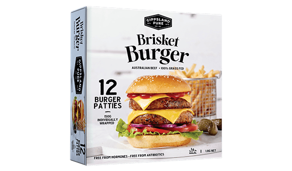 Gippsland Pure Brisket Burger 12 pack, 1.8kg