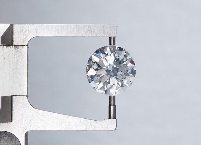 Diamond being inspected