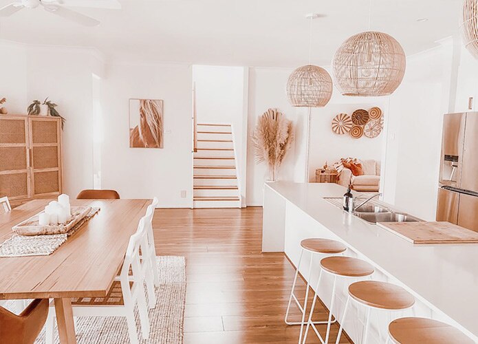 Lisa's neutral kitchen and dining room