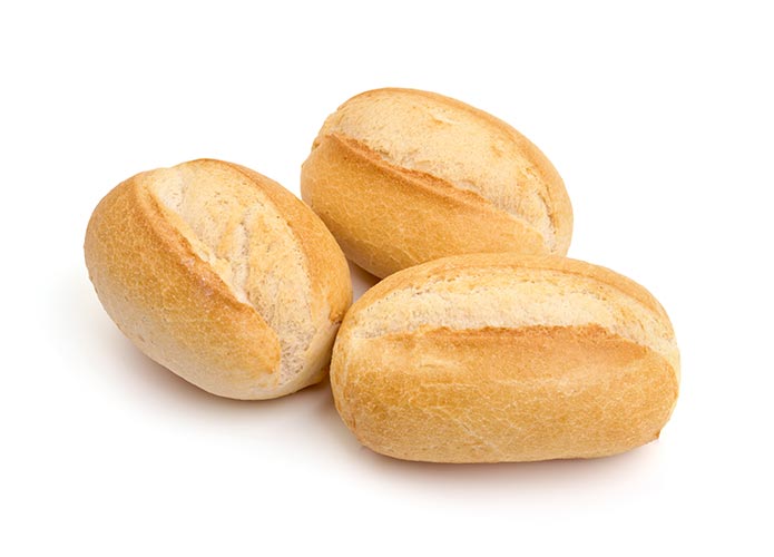 Dinner rolls on white background