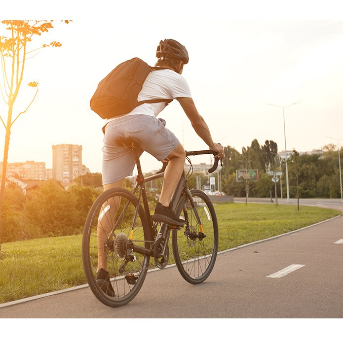 Road cyclist in the city