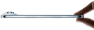 A thumb and forefinger holding iPhone Air, side exterior, Sky Blue colour, very thin profile