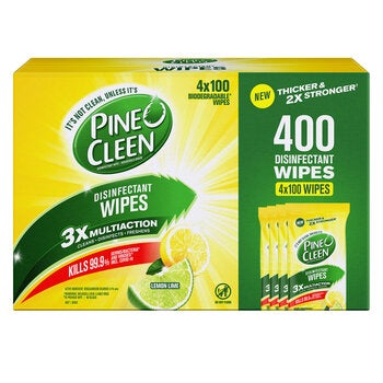 Pine O Cleen Biodegradable Wipes Lemon Lime 4x100 Sheets Pine O Cleen Biodegradable Wipes Lemon Lime 4x100 Sheets