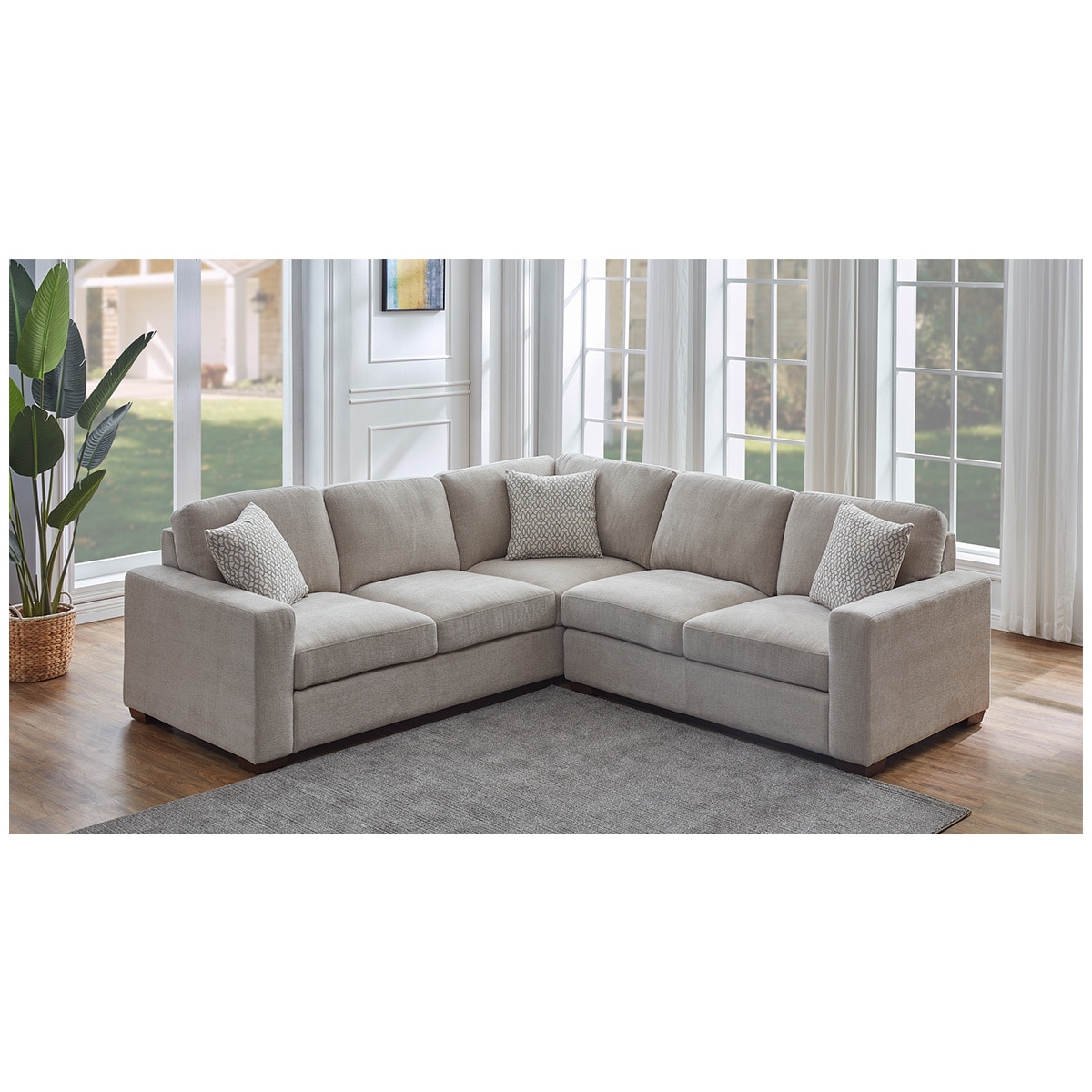 Synergy Home Furnishings Fabric Sectional - Light Grey