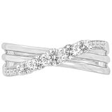 18KT White Gold 0.50ctw Round Diamond Wave Ring