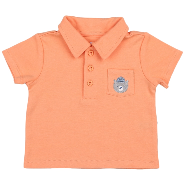 Peanut Shell 2pc Baby Set - Orange Top/Check Shorts Peanut Shell 2pc Baby Set - Orange Top/Check Shorts