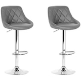 Artiss Grey Gaslift Swivel Barstool 2 pack