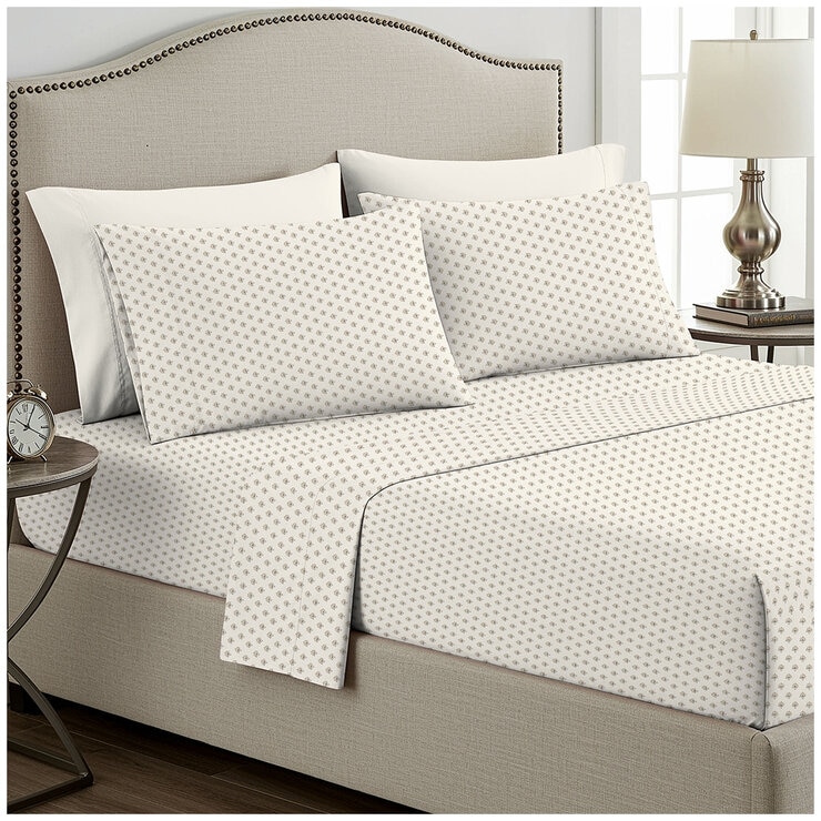 Boutique Living Cotton Flannel Sheet Set 4 Piece Queen UttraRev Dot